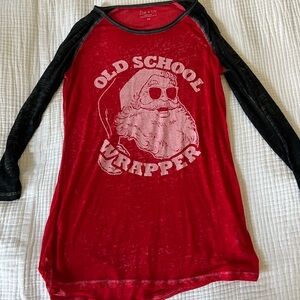 Zoe + Liv Red 'Old School Wrapper' Kids Raglan Shirt